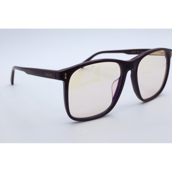 Gucci GG 1041S 005 Brown Square Sunglasses Yellow-Tinted Lenses NEW! main image 5